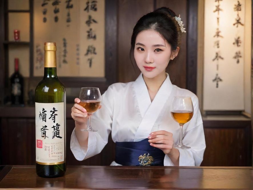 一位优雅女性在品鉴高级红酒