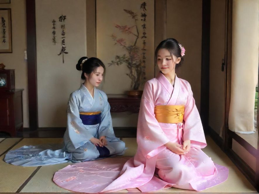 一位女性在雅致的室内空间中,侧身而坐,神态放松,享受着冥想带来的宁静与祥和,仿佛与周围环境融为一体。