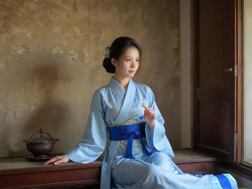 一位年轻女性坐在电脑前,脸上带着期待的微笑,仿佛正要开启一段奇妙的线上旅程,背景是温馨舒适的居家环境。