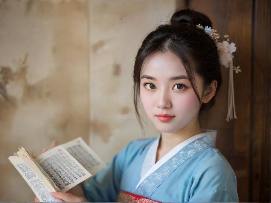 一位气质温婉的女子侧影,在阳光透过窗户洒入的雅致阁楼中沉思,光影交错,画面温暖而富有故事感。